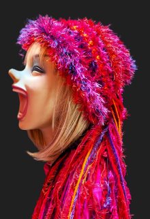 Custom Crocheted Festival, Party Hat in Red/Purple/Orange/Pink with Sparkle & Fringe